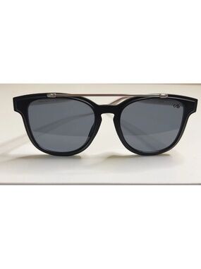 Chilli Beans Black Acetate Metal Arms Oversized Polarized Square Sunglasses